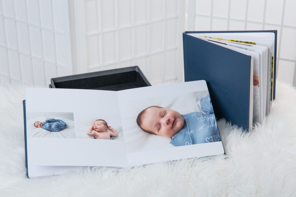 A newborn studio photographer offers gorgeous printed products.
